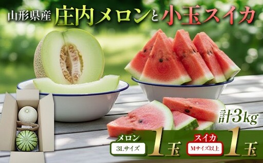 山形県産 庄内メロンと小玉スイカ