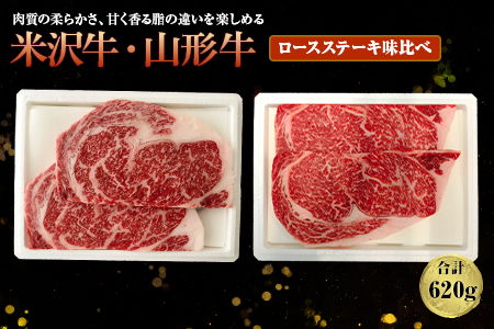 米沢牛・山形牛ロースステーキ 味比べ