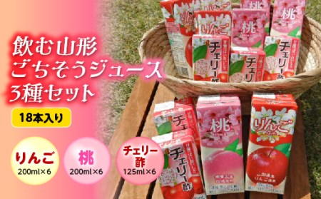 飲む山形 ごちそうジュース 3種セット 18本入り