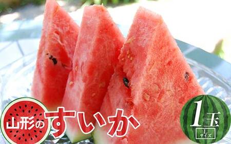 《先行予約 2026年度発送》山形県産すいか1玉（Lサイズ） スイカ すいか 西瓜 デザート フルーツ 果物 くだもの 果実 食品 山形県 FSY-0722