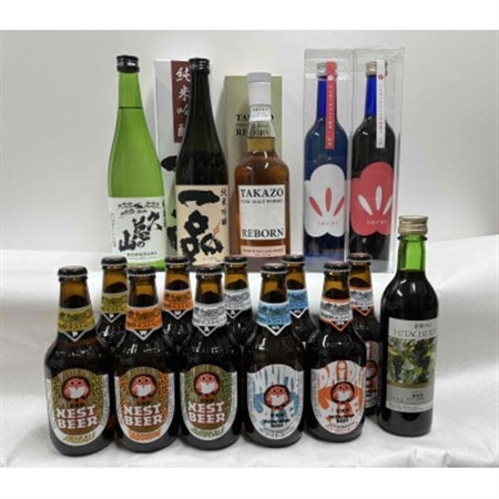 [発送月固定定期便]四季を感じる茨城のお酒 16本バラエティーセット全4回[配送不可地域:離島・沖縄県]