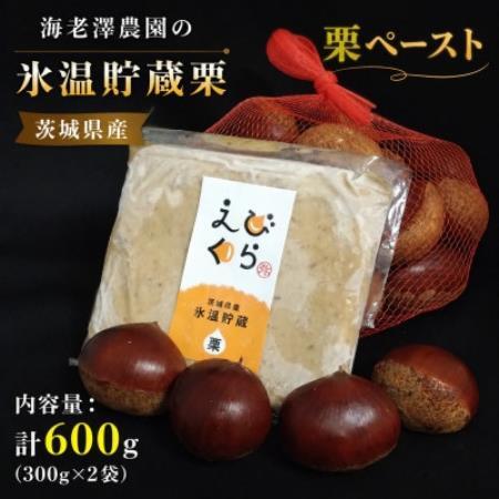 茨城県産 海老澤農園の氷温貯蔵栗使用 栗ペースト 計600g(300g×2袋)[配送不可地域:離島・沖縄県]