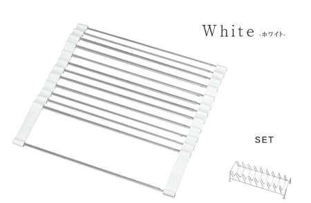 水切りマット (ホワイト／タイプA)[FLOAD／フロード公式]｜洗い物 水切り ラック カゴ スリム シンク内 シンク上 省スペース 水切りマット 洗い物カゴ 折りたたみ シリコン キッチン用品 [0639]