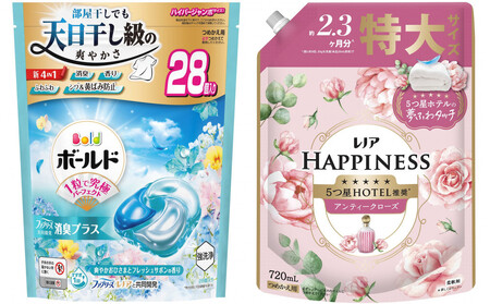 ボールド ジェルボール 4D 爽やかフレッシュサボンの香り ＆ レノアハピネスローズつめかえ用