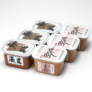 越後味噌贅沢セレクション (「豪農」・味噌「延齢」)400g×各3カップ 新潟県 味噌 みそ 調味料 発酵