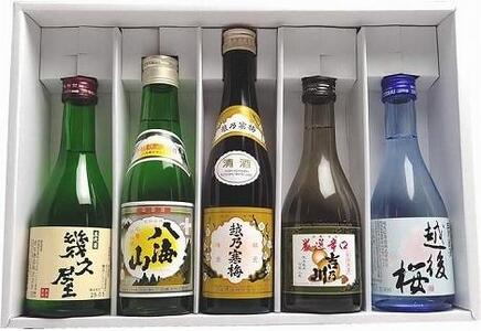 人気銘柄越乃寒梅・八海山入り!新潟有名地酒 飲み比べ 300ml 5本