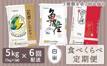 [定期便全6回]新潟県産米厳選食べ比べ 5kg(受注の翌月から毎月配送)