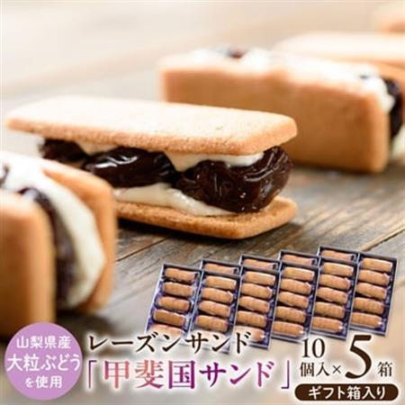 山梨県産大粒ぶどうのレーズンサンド『甲斐国サンド』5箱[配送不可地域:離島]