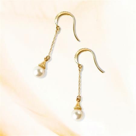 K18YGアコヤ真珠ピアス N19[配送不可地域:離島・沖縄県]