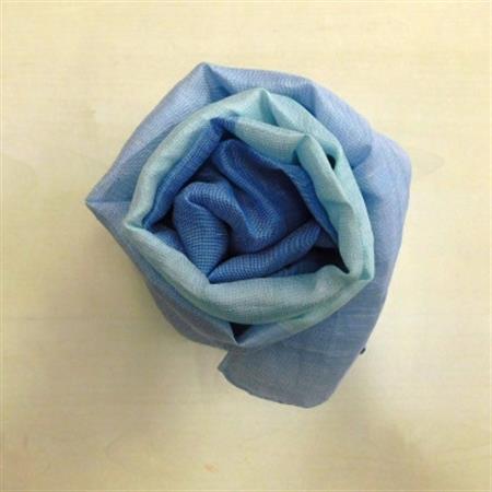 山梨の伝統が蘇る【郡内織物:富士桜工房】スカーフさらつや 32cm×150cm (ブルー)【配送不可地域：離島】【1234647】