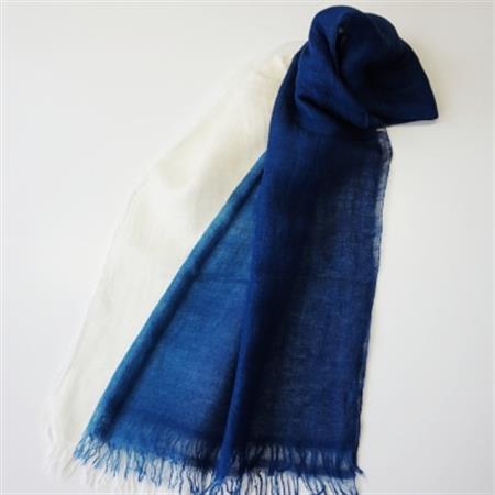 すくも天然藍グラデーション染めストール[配送不可地域:離島]