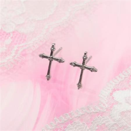 ダイヤモンド十字架 ピアス FP-000238[配送不可地域:離島・沖縄県][1387340]