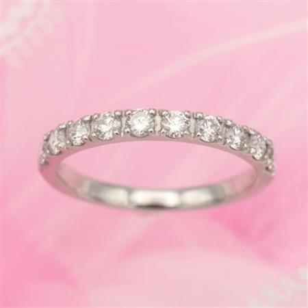 PT900 1.0ct 一文字ダイヤモンド リング　#8　HR-009179【配送不可地域：離島・沖縄県】【1401071】