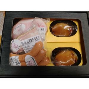 (ぶどうの木チップ)ハム、ベーコン、ソーセージ・あわびの煮貝セット[配送不可地域:離島]