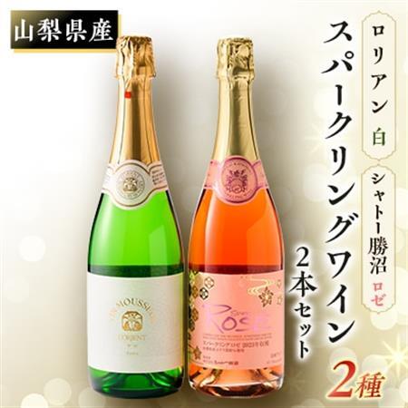 山梨県産スパークリングワイン2本セット(ロゼ、ヴァン・ムスー甲州)[配送不可地域:離島]