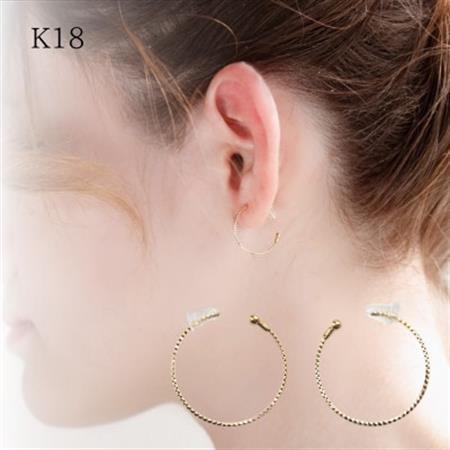 【山梨県】【ジュエリー】K18 hoop/フープ ピアス　1ペア【配送不可地域：離島・沖縄県】【1502078】