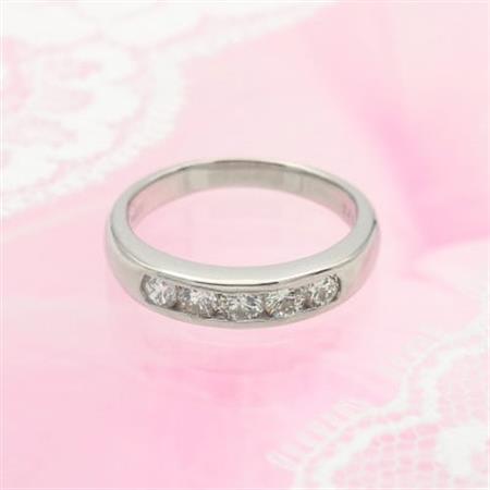 PT900 0.48ct 一文字ダイヤモンド リング　#12　HR-009152【配送不可地域：離島・沖縄県】【1510047】