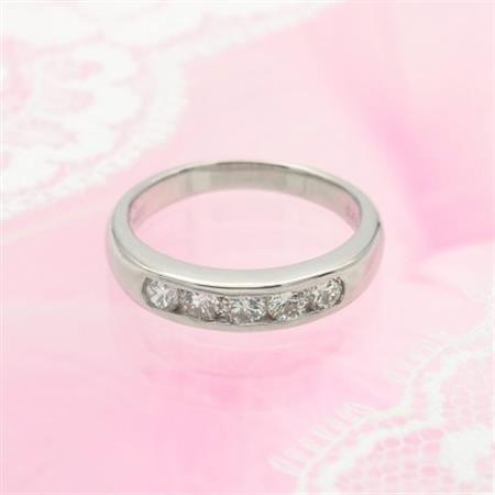 PT900 0.48ct 一文字ダイヤモンド リング　#18　HR-009152【配送不可地域：離島・沖縄県】【1510054】