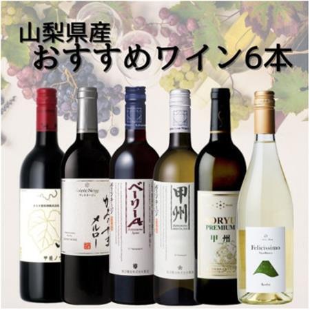 山梨県産ワインおすすめ赤白6本セット(1)008【配送不可地域：離島】【1606809】