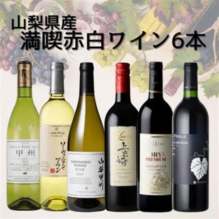 山梨県産ワインおすすめ赤白6本セット(4)011【配送不可地域：離島】【1606820】