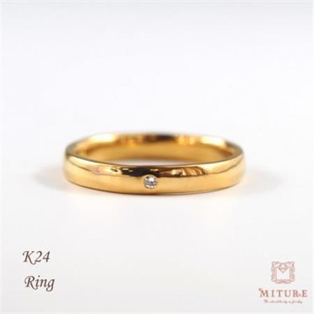 【山梨県】【ジュエリー】K24 pure gold /ダイヤ 甲丸 リング 12号【配送不可地域：離島・沖縄県】【1645666】