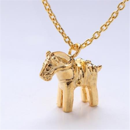 [縄文アクセサリーDo_goods]K18製 コメ馬形埴輪ネックレス 700-092[配送不可地域:離島・沖縄県]