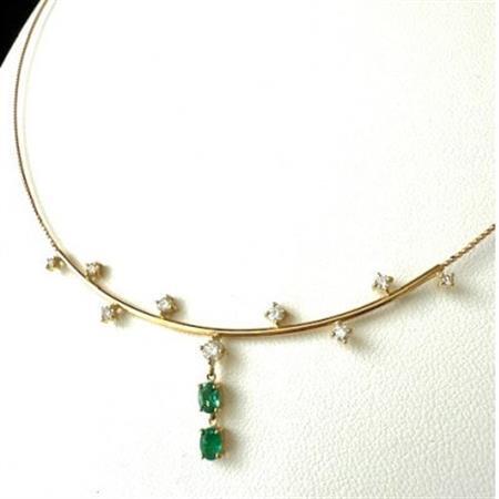 K18 エメラルド ダイヤモンド ネックレス[配送不可地域:離島・沖縄県]