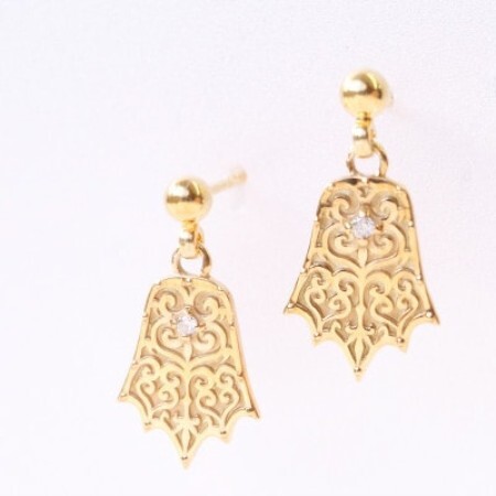 【Do_goods】古墳時代の造形美『棘葉形杏葉』ダイヤモンド シルバーピアス 659-874-D【配送不可地域：離島・沖縄県】【1490357】