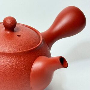 春秋 10号朱艶消梨皮新小丸急須4-604|陶器 やきもの 焼き物 手作り 職人 春秋窯 鋳込み 丸よ小泉 愛知県 常滑市