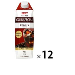 ゴールドスペシャル アイスコーヒー 甘さひかえめ 1000ml 12本