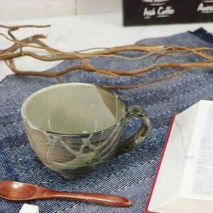 信楽焼 陶器製 丸型スープカップ (古信楽)