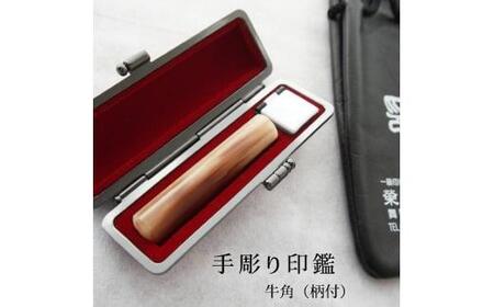 印鑑 工芸品 民芸品 工芸品 牛角 柄付 銀行印 印鑑 小 ミニサイズ 12mm 12ミリ 京都府 手作り