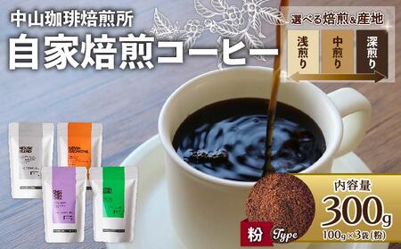 [粉]自家焙煎コーヒー 中煎り ハウスブレンド 300g (各100g × 3袋) ( コーヒー 珈琲 自家焙煎 中煎り スペシャリティコーヒー こだわり コーヒー ハウスブレンド 粉 300g 京都 京 木津川 )