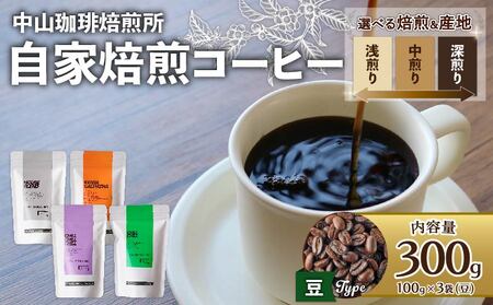 [豆]自家焙煎コーヒー 浅煎り エチオピア 300g (各100g × 3袋) ( コーヒー 珈琲 自家焙煎 浅煎り スペシャリティコーヒー こだわり コーヒー豆 エチオピア 豆 300g 京都 京 木津川 )