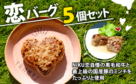 恋バーグ(ハートの形のハンバーグ)5個セット 150g×5 750g 国産黒毛和牛 国産豚 合い挽き 飴色 玉ねぎ ハート型 かわいい ジューシー 時短調理 簡単調理 ギフト お祝い お肉たっぷり 時短 ギフト ジューシー 旨味 簡単 おかず おつまみ サイドメニュー お手軽 絶品 晩ごはん ハンバーグ 弁当 惣菜 晩酌 お取り寄せ 大容量 業務用 肉汁 冷凍 贅沢 厳選