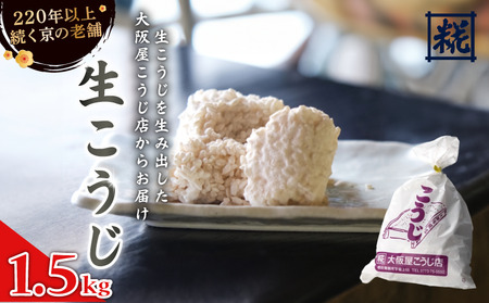 大阪屋こうじ店 生こうじ 1.5kg 麹 手作り 塩麹 味噌 甘酒 和食 発酵食品 冷蔵 京都府