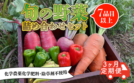 [先行予約][定期便]旬のお野菜セット 詰め合わせ 3ヶ月定期便(7〜10品目) 3か月 3回 旬 野菜 国産 こだわり 京都府産 京丹波町産 季節 セット 有機肥料 化学農薬不使用 化学肥料不使用 除草剤 おいしい おすすめ 一人暮らし