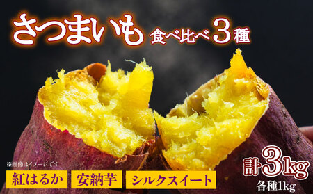[先行予約]2026年度産 京都府 さつまいも 3種 セット 3kg 紅はるか 安納芋 シルクスイート サツマイモ