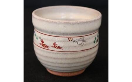 奈良絵 湯呑(小) 赤膚焼 大塩正