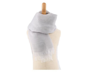 やわらかストール 「オリジナル大判」 白銀色 / 笹田織物 ファッション オシャレ 奈良県 田原本町