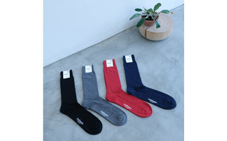 大きいサイズのビジネスソックス 4足セット XLサイズ(28-30cm) ビジネスセット / オーガニックコットン フォーマルカラー 革靴