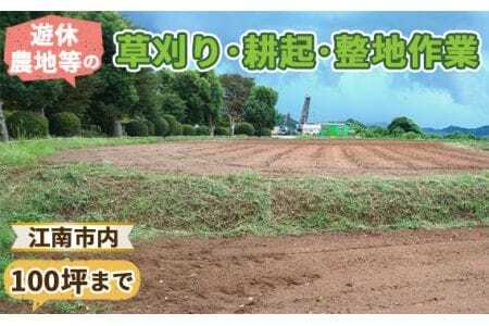 遊休農地等の草刈り・耕起・整地作業(100坪、330平方メートルまで)
