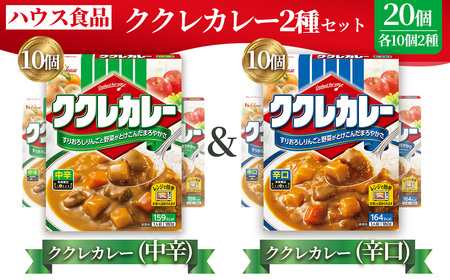 ハウス ククレカレー 中辛&辛口 各10個 レトルト食品 レンジ対応商品 / レトルトカレー カレー ハウス食品 レンジ 湯煎 湯せん 時短 簡単 簡単調理 防災食 長期保存 非常食 ローリングストック レトルト 災害 備蓄 常温保存 セット 愛知県 No.289