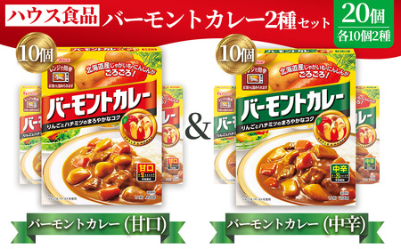 バーモントカレー 甘口&中辛 各10個 レトルト食品 レンジ対応商品 / レトルトカレー カレー ハウス食品 レンジ 湯煎 湯せん 時短 簡単 簡単調理 防災食 長期保存 非常食 ローリングストック レトルト 災害 備蓄 常温保存 セット 愛知県 No.290