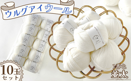 毛糸 ウルグアイウール並太 1番色 10玉セット / ウール100% 並太毛糸 手編み 編み物 ハンドメイド 冬小物 マフラー 帽子 セーター ブランケット 編みやすい ふっくら 愛知県 No.321