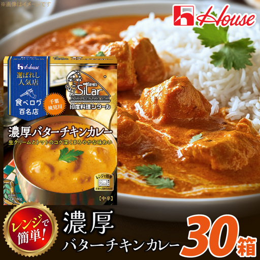 ハウス 選ばれし人気店 濃厚バターチキンカレー 30個 [翔栄通商 愛知県 江南市 ko23btu570029]