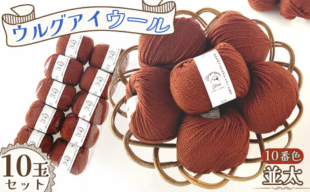 毛糸 ウルグアイウール並太 10番色 10玉セット / ウール100% 並太毛糸 手編み 編み物 ハンドメイド 冬小物 マフラー 帽子 セーター ブランケット 編みやすい ふっくら 愛知県 No.358