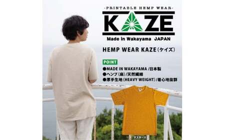 M335　KAZE(ケイズ)　麻素材　ヘンプコットン　Tシャツ