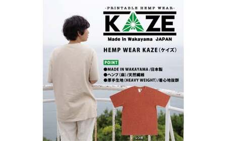 M337　KAZE(ケイズ)　麻素材　ヘンプコットン　Tシャツ
