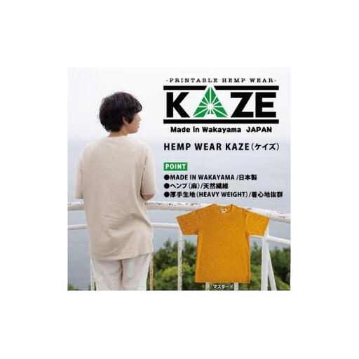 KAZE(ケイズ)麻素材 Tシャツ マスタード